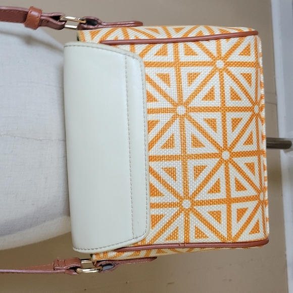 Spartina 449 Zesty Citrus Leather And Linen Crossbody Purse - Picture 6 of 17